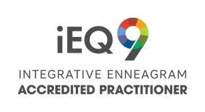 iEQ9 Integrative Enneagram Accredited Practitioner logo with a colorful circular design around the number 9.